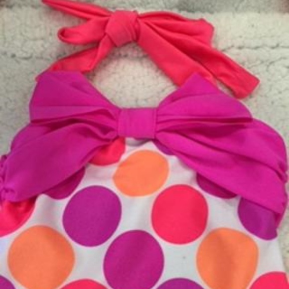 LOVE U LOTS WHITE MULTI-COLOR 1 PIECE SWIMWEAR - Picture 4 of 8